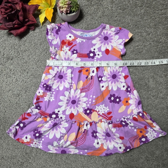 Purple Hippie Dress with Flowers Toddler Size 18 Months - Picture 3 of 7